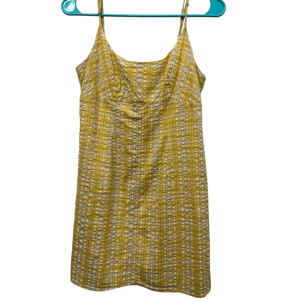 Altar’d State Yellow Plaid Mini Dress | Cottagecore Sundress | Size M - Picture 3 of 4